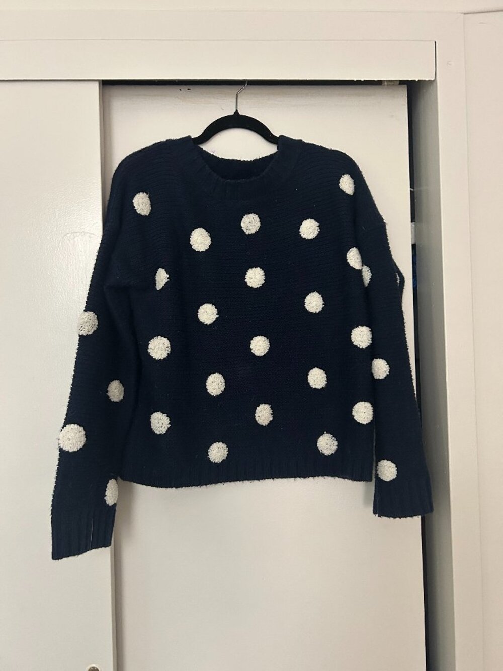 Elodie Navy and White Polka-dotted Sweater